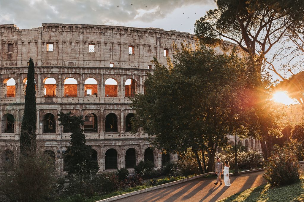 Fotoshoot bij zonsondergang in Rome